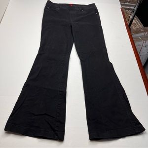Spanx Womens Size Large Petite Black Denim Jean Jeggings Flare Pull-on Stretch